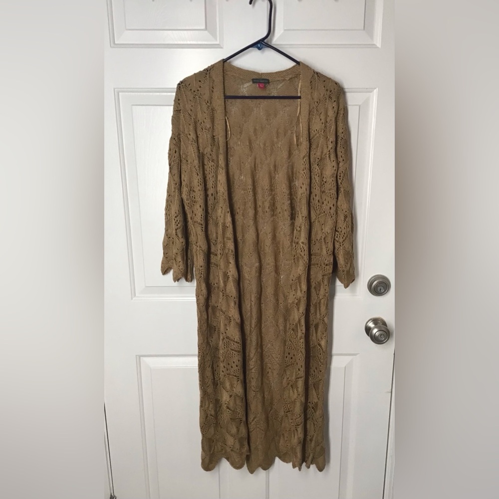 Vince camuto open stitch duster NWT